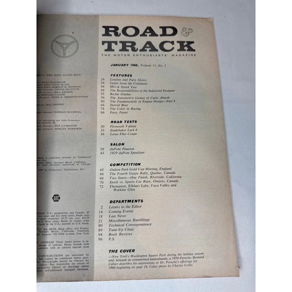 Vintage Road & Track Magazine Lot 1959-1960 Alfa Romeo Jaguar Lotus 4 Issues